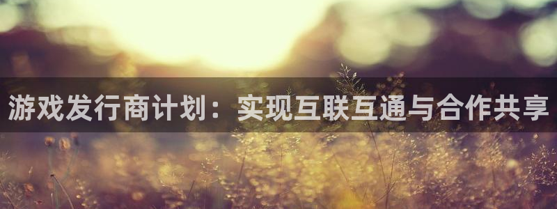 亿万28官网平台代理开号流程：游戏发行商计划：实现互联互通与合作共享
